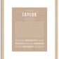 Taylor (male) | Name Art Print