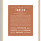 Taylor (male) | Name Art Print