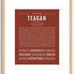 Teagan (female) | Name Art Print