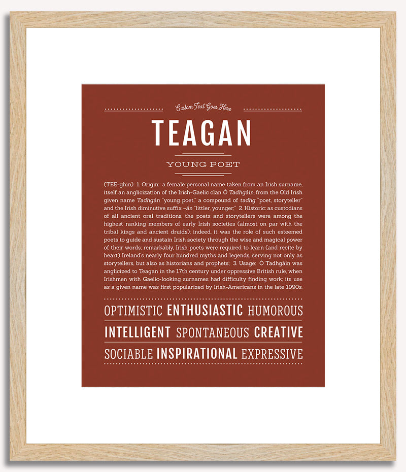 Teagan (female) | Name Art Print