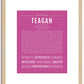 Teagan (female) | Name Art Print