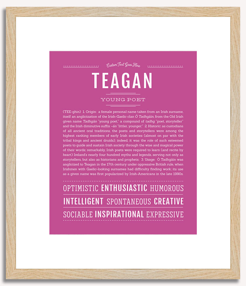 Teagan (female) | Name Art Print