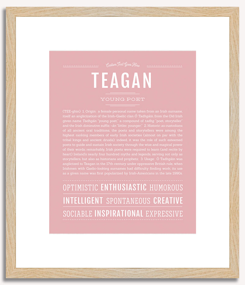 Teagan (female) | Name Art Print