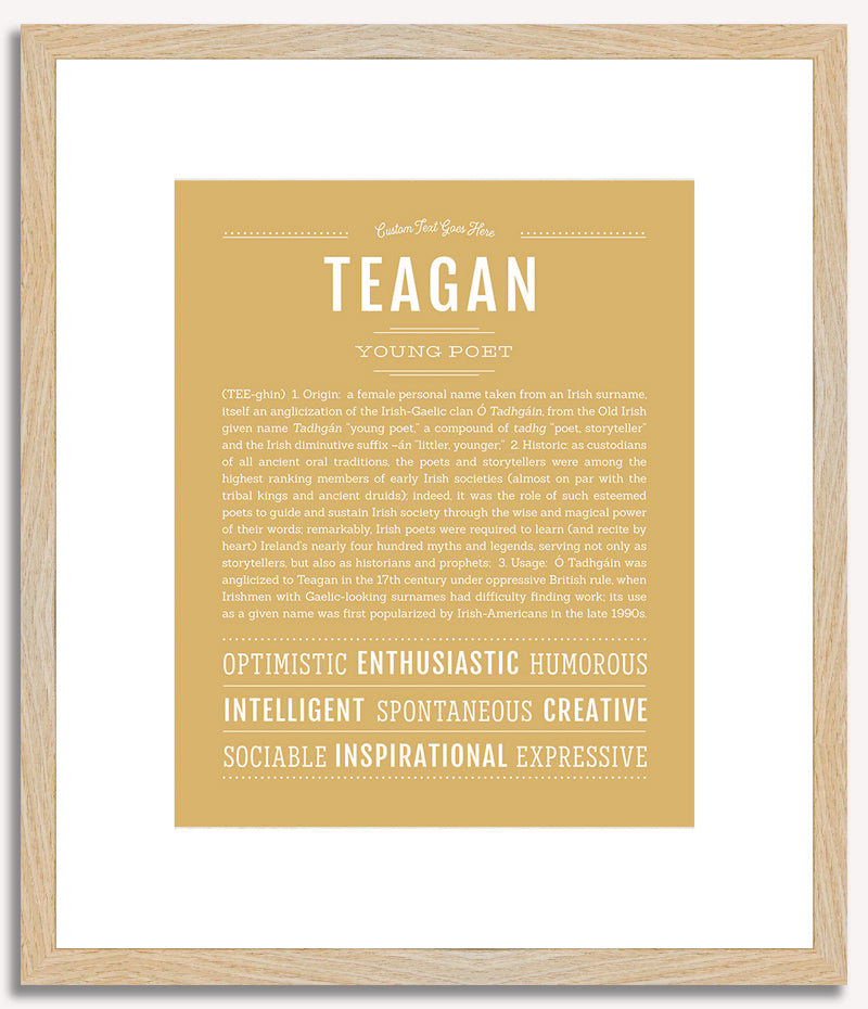 Teagan (male) | Name Art Print