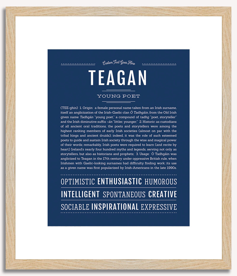 Teagan (female) | Name Art Print