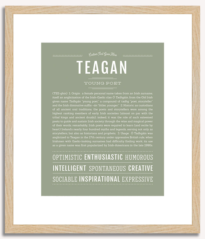 Teagan (female) | Name Art Print