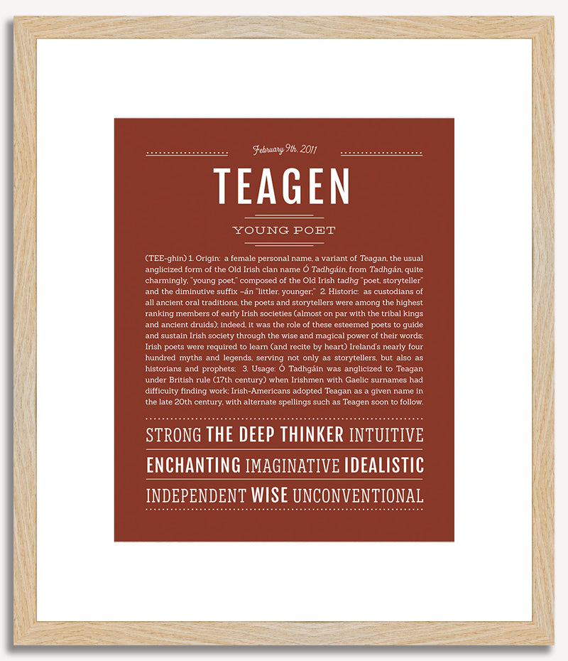 Teagen (female) | Name Art Print