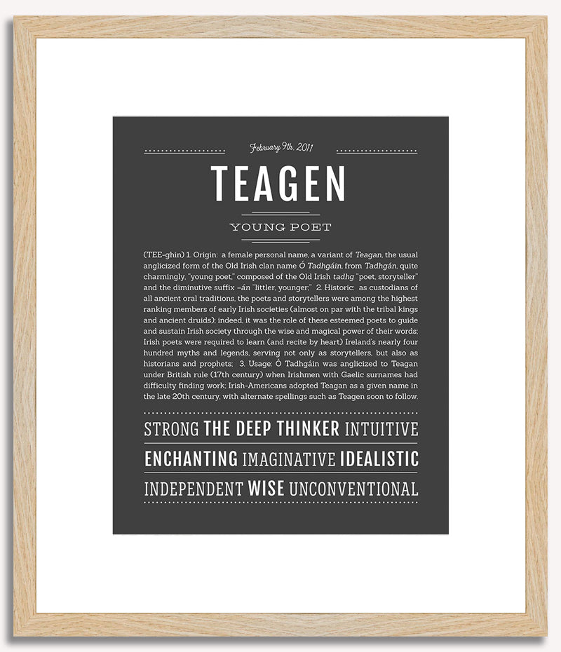 Teagen (female) | Name Art Print