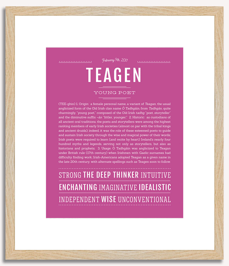 Teagen (female) | Name Art Print