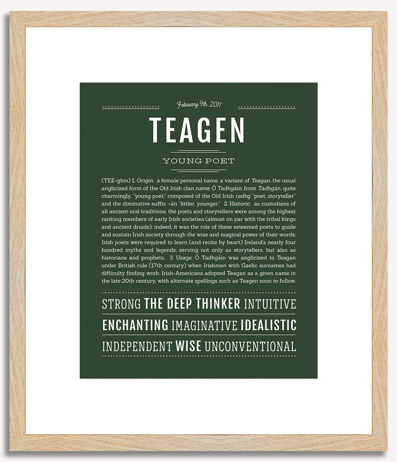 Teagen (female) | Name Art Print