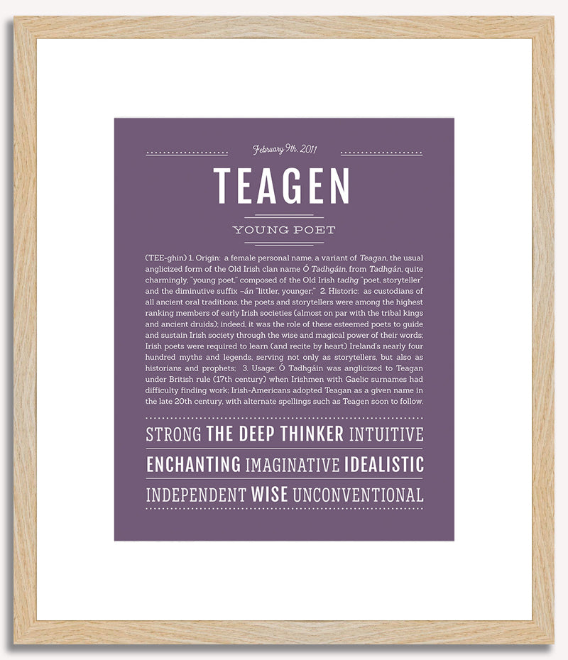 Teagen (female) | Name Art Print