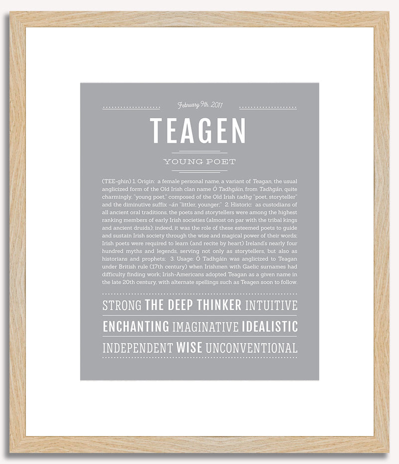 Teagen (female) | Name Art Print