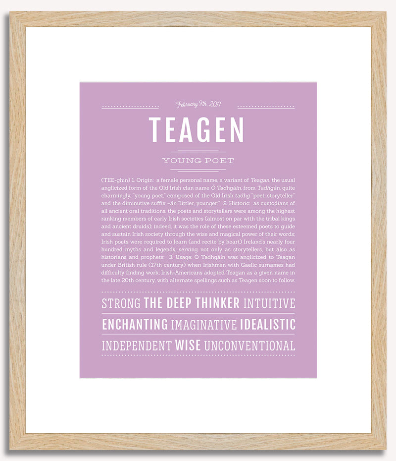 Teagen (female) | Name Art Print