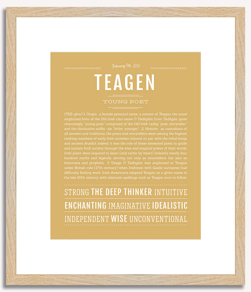 Teagen (female) | Name Art Print