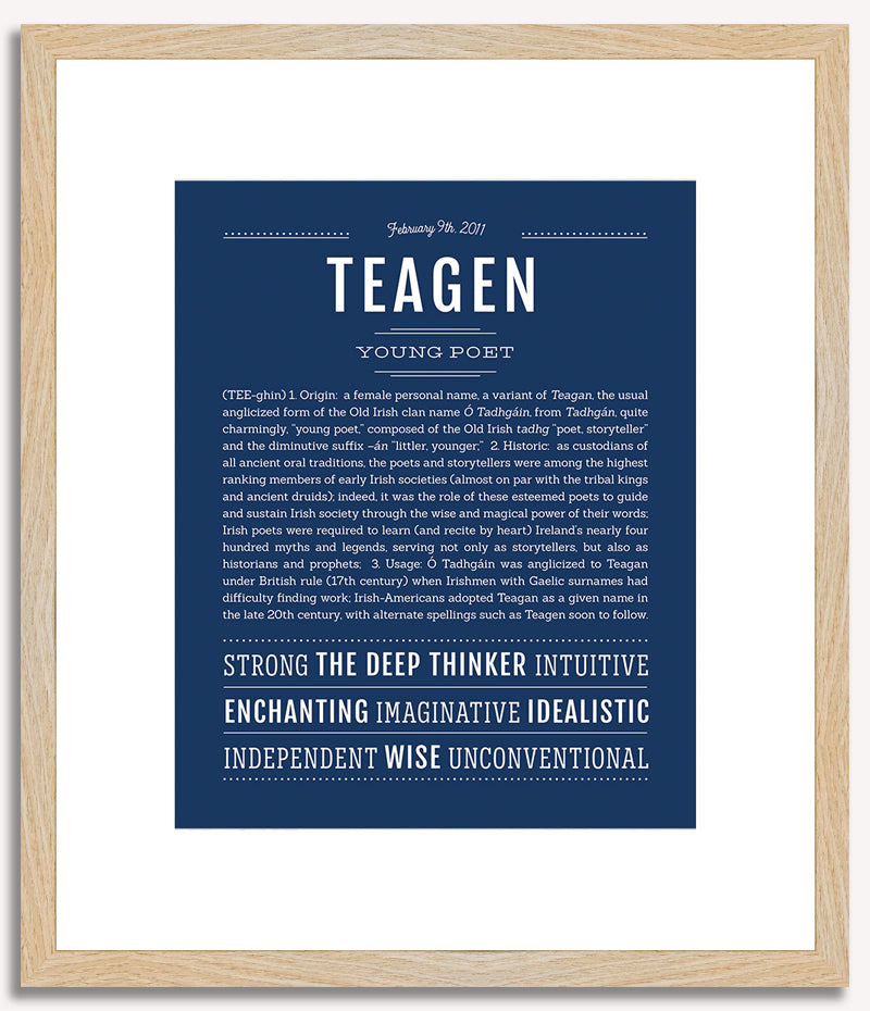 Teagen (female) | Name Art Print