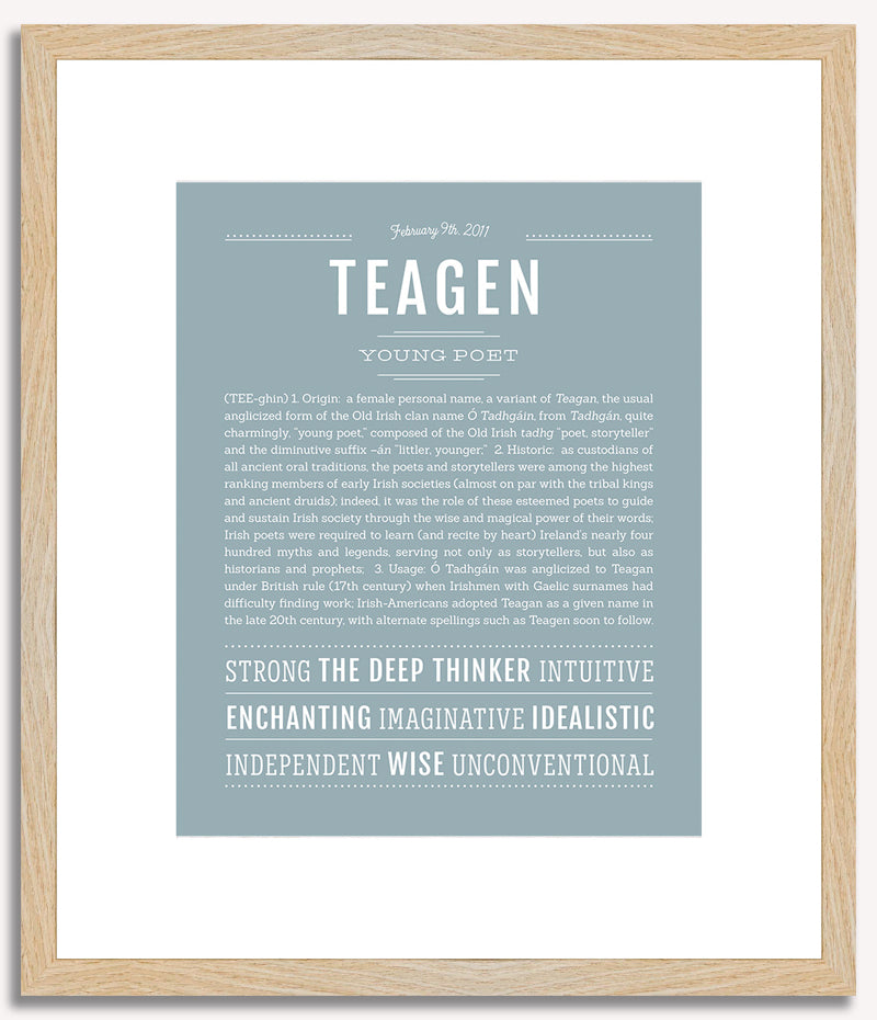 Teagen (female) | Name Art Print