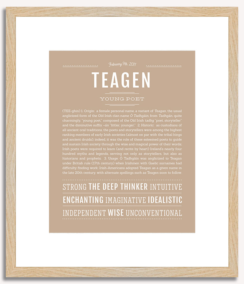 Teagen (female) | Name Art Print