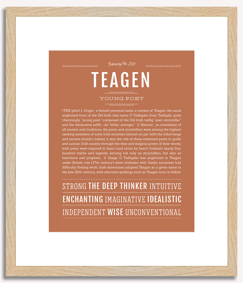 Teagen (female) | Name Art Print