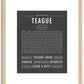 Teague | Name Art Print