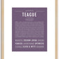 Teague | Name Art Print