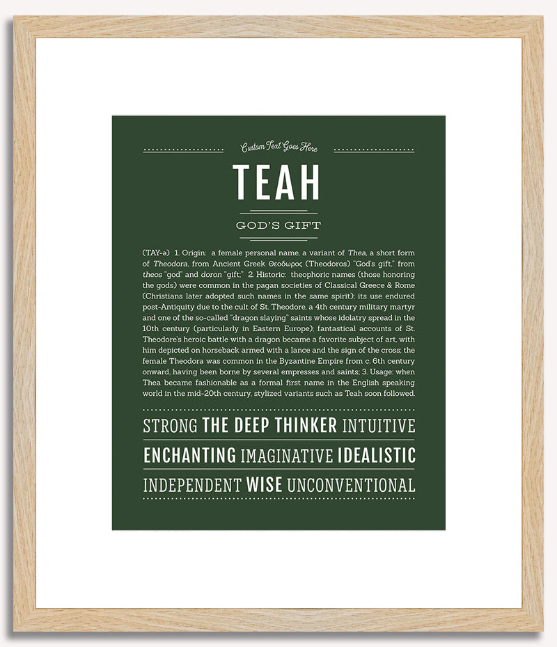 Teah | Name Art Print