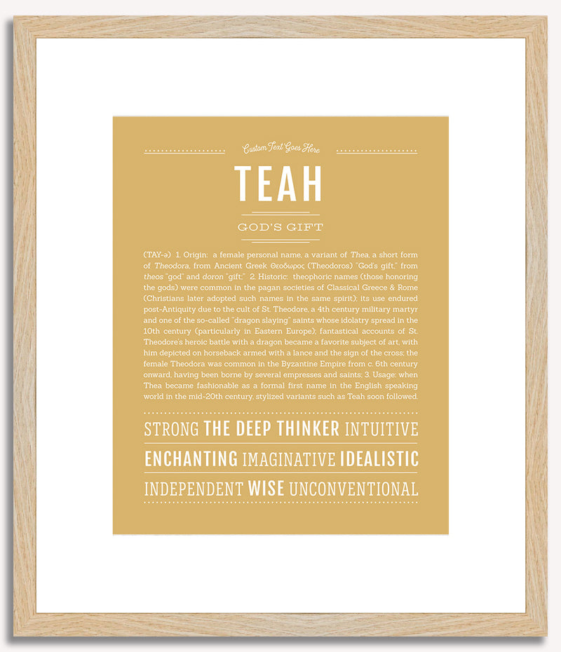 Teah | Name Art Print