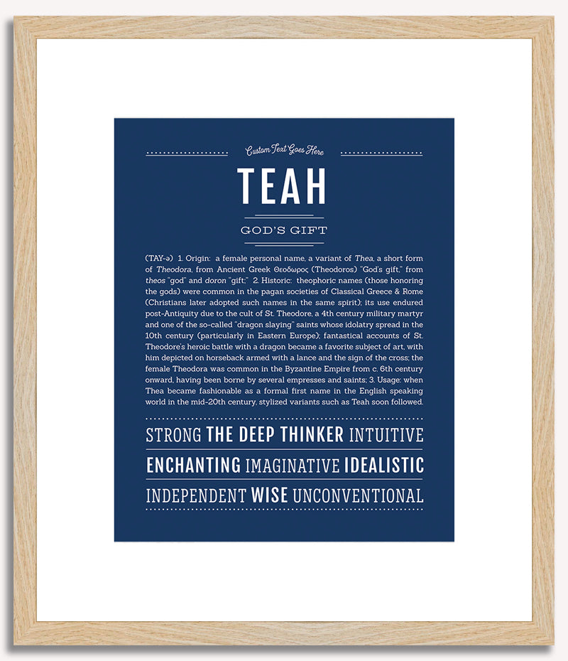 Teah | Name Art Print