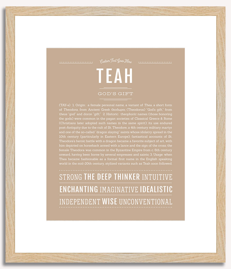 Teah | Name Art Print