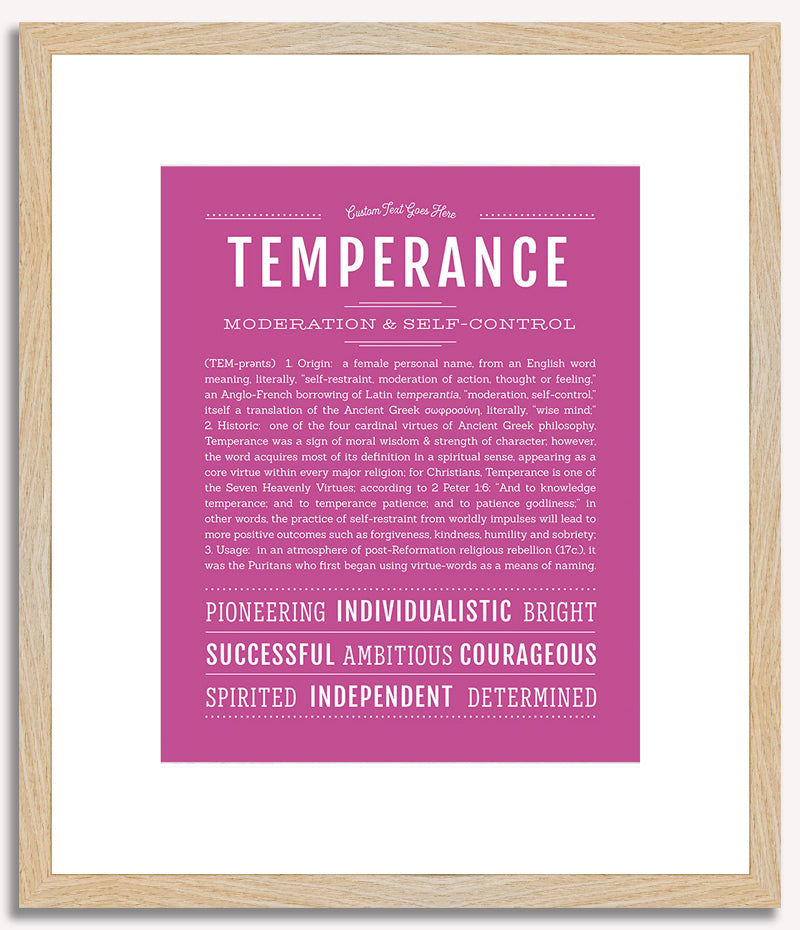 Temperance | Name Art Print