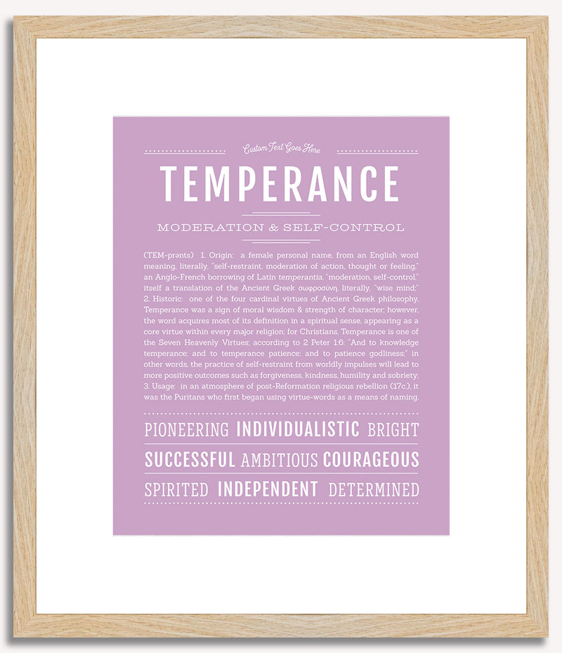 Temperance | Name Art Print