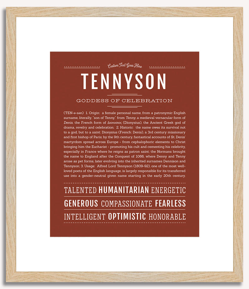 Tennyson (female) | Name Art Print