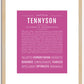 Tennyson (female) | Name Art Print