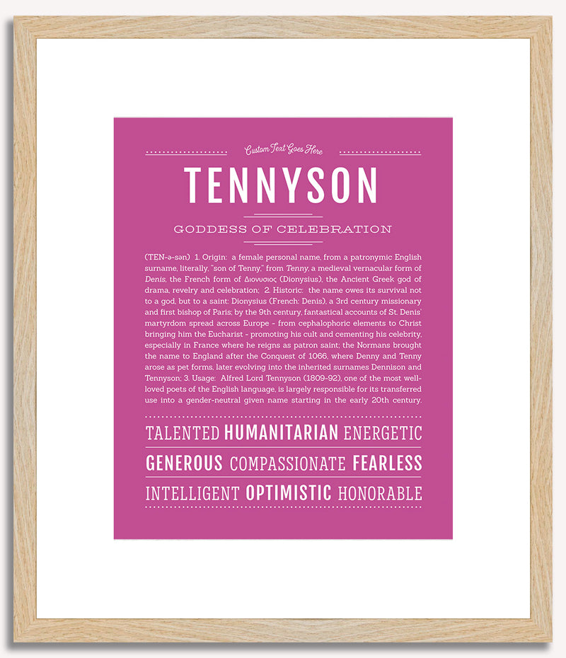 Tennyson (female) | Name Art Print