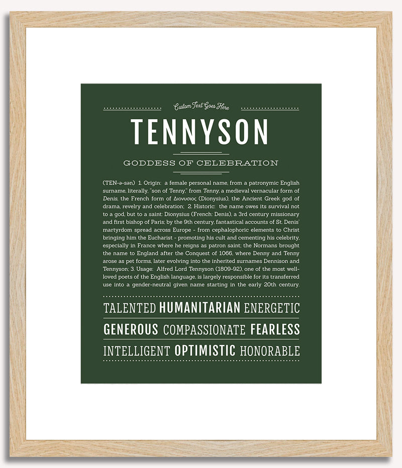 Tennyson (female) | Name Art Print