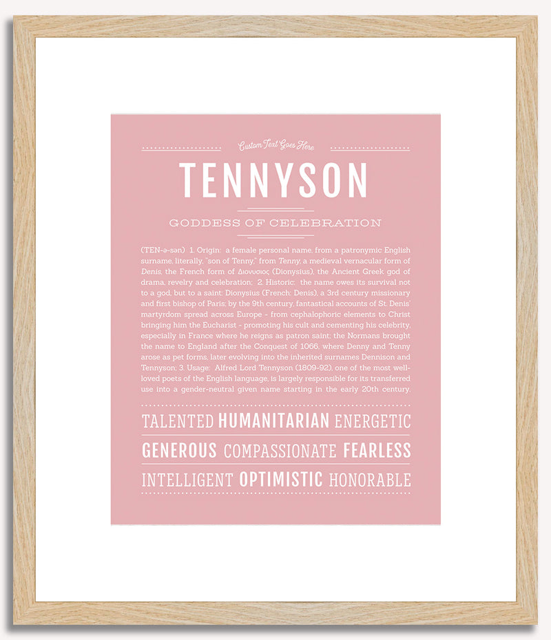 Tennyson (female) | Name Art Print