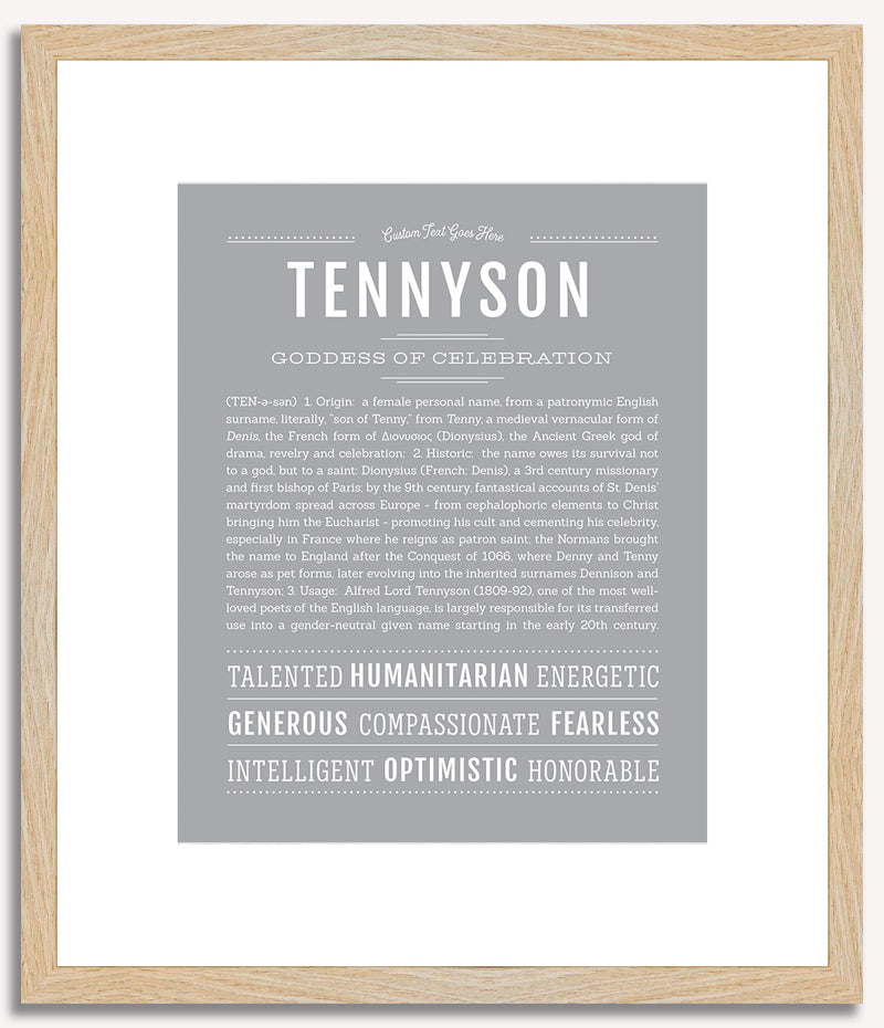 Tennyson (female) | Name Art Print