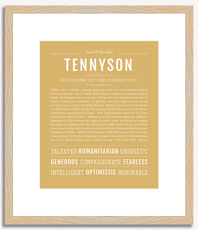 Tennyson (female) | Name Art Print