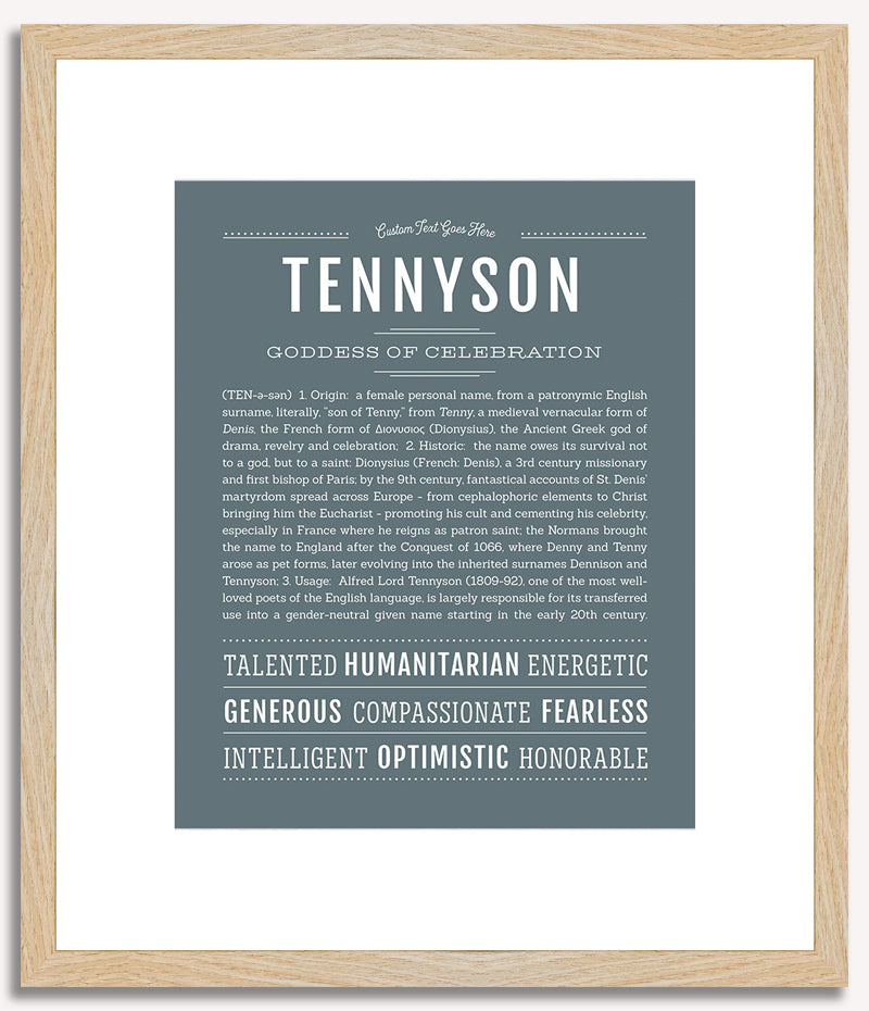 Tennyson (female) | Name Art Print