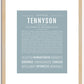 Tennyson (female) | Name Art Print