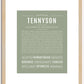 Tennyson (female) | Name Art Print