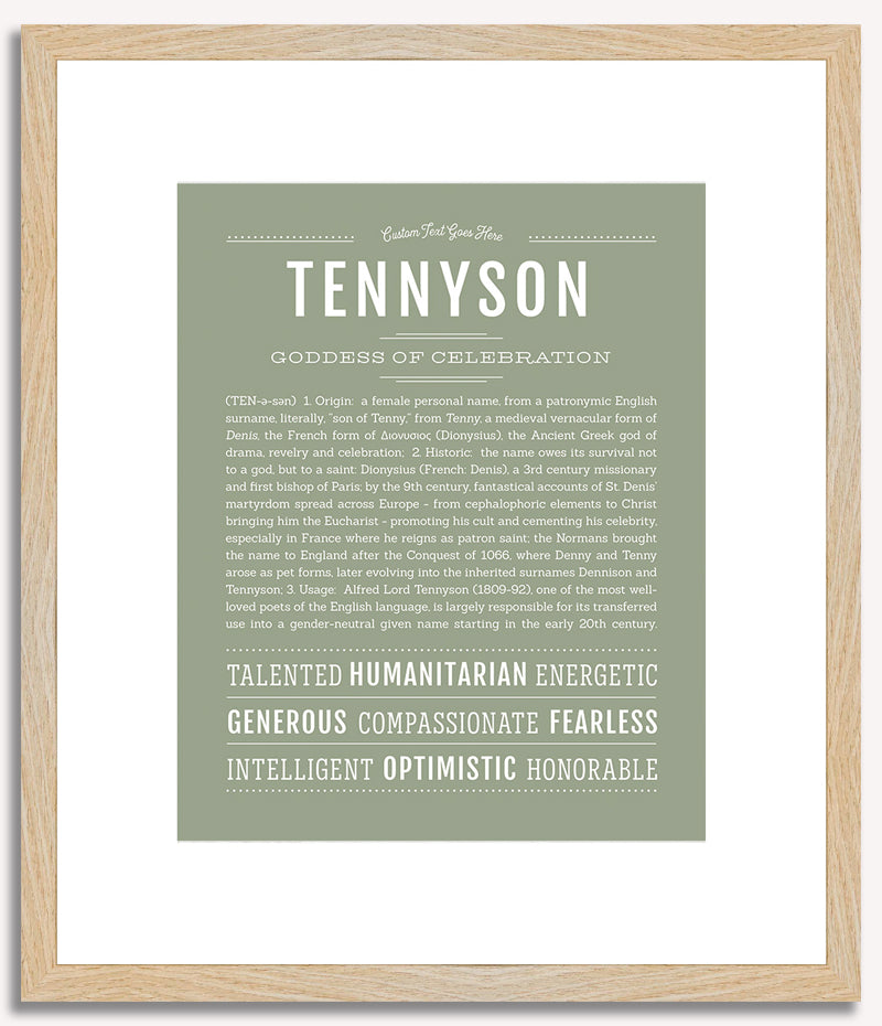 Tennyson (female) | Name Art Print