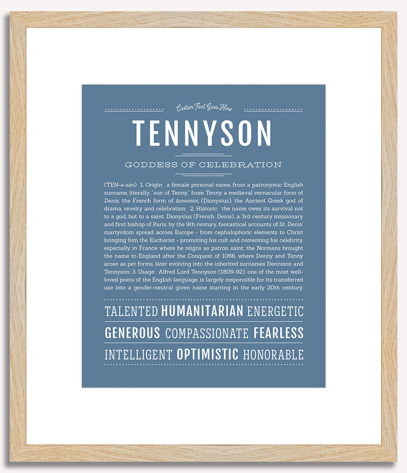 Tennyson (female) | Name Art Print