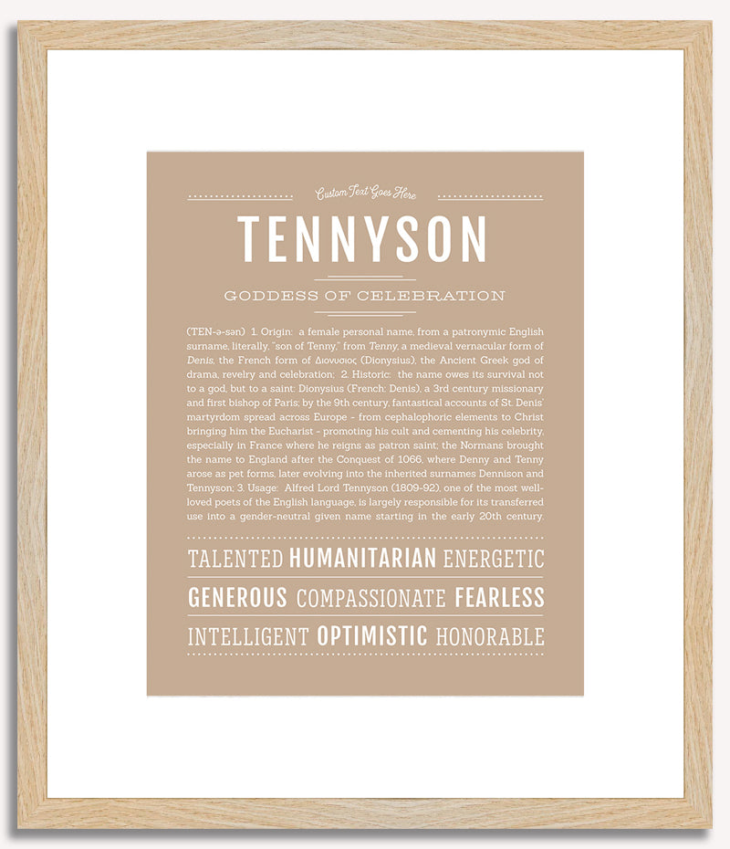 Tennyson (female) | Name Art Print