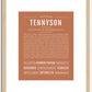 Tennyson (female) | Name Art Print