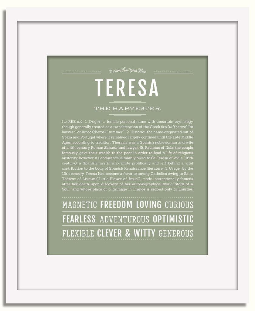 Frame Options | Sage | White Frame, Matted