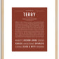 Terry (female) | Name Art Print