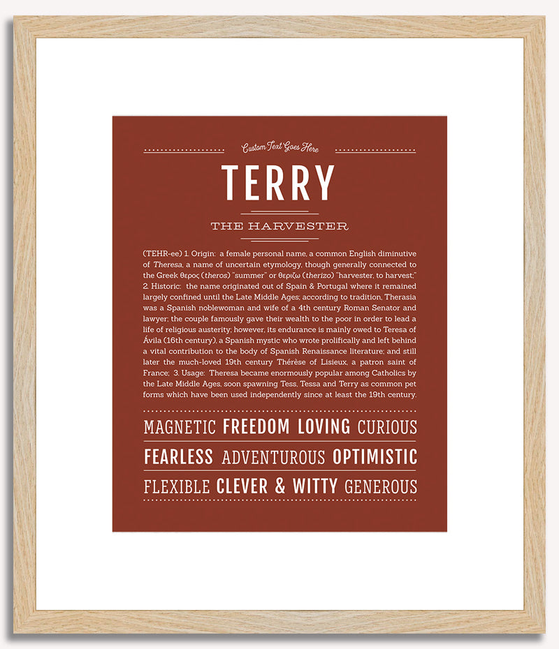 Terry (female) | Name Art Print