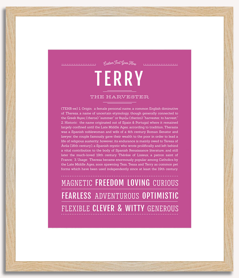 Terry (female) | Name Art Print