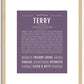 Terry (female) | Name Art Print