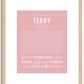 Terry (female) | Name Art Print